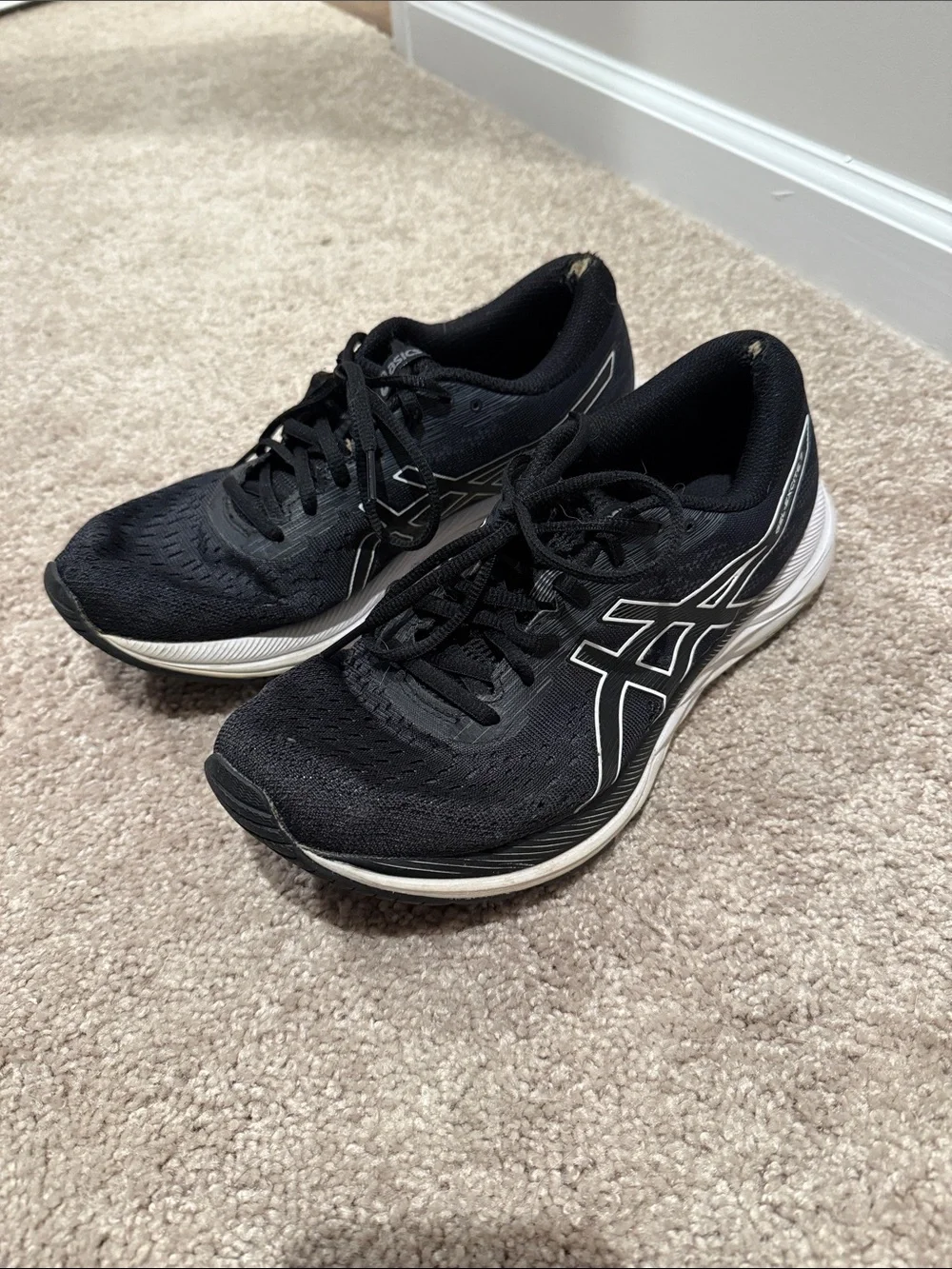 Asics Women's Black and White Running Shoes